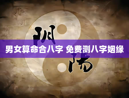 男女算命合八字 免费测八字姻缘
