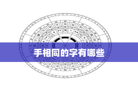 手相同的字有哪些