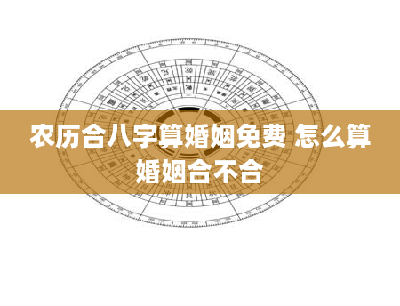 农历合八字算婚姻免费 怎么算婚姻合不合
