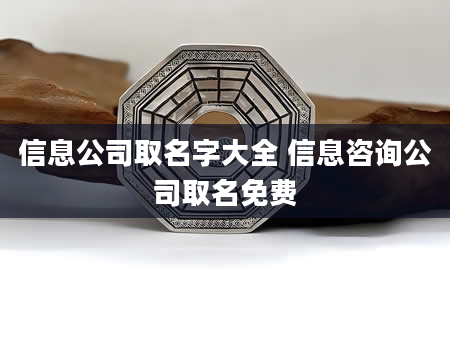 信息公司取名字大全 信息咨询公司取名免费