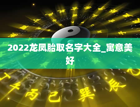 2022龙凤胎取名字大全_寓意美好