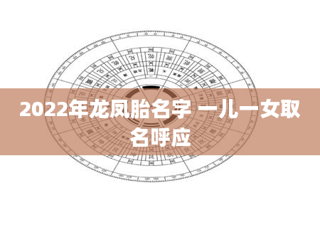 2022年龙凤胎名字 一儿一女取名呼应