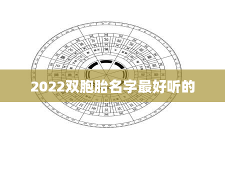 2022双胞胎名字最好听的