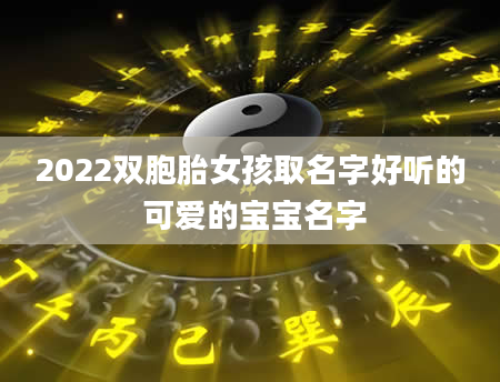 2022双胞胎女孩取名字好听的 可爱的宝宝名字
