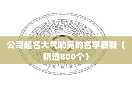 公司起名大气响亮的名字最新(精选800个)