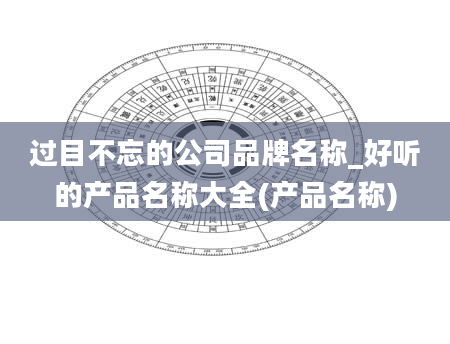 过目不忘的公司品牌名称_好听的产品名称大全(产品名称)