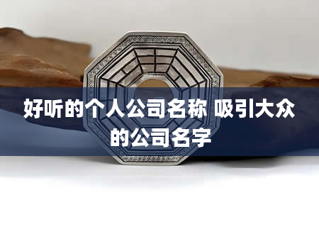 好听的个人公司名称 吸引大众的公司名字