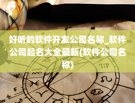 好听的软件开发公司名称_软件公司起名大全最新(软件公司名称)