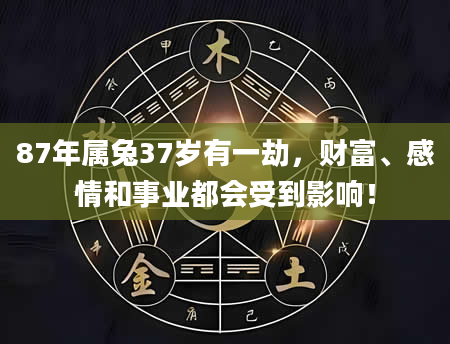 87年属兔37岁有一劫,财富、感情和事业都会受到影响!