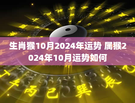 生肖猴10月2024年运势 属猴2024年10月运势如何