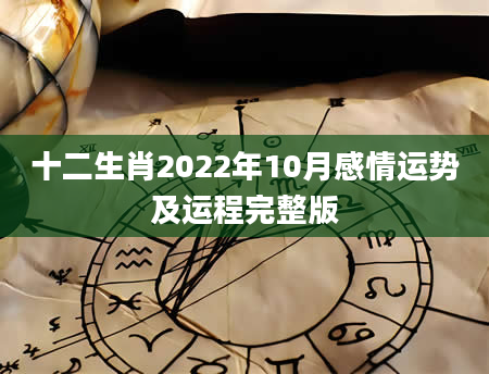 十二生肖2022年10月感情运势及运程完整版