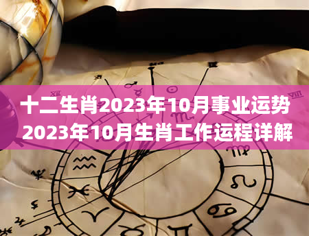 十二生肖2023年10月事业运势 2023年10月生肖工作运程详解