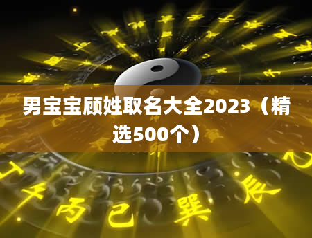 男宝宝顾姓取名大全2023(精选500个)