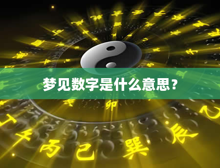 梦见数字是什么意思?