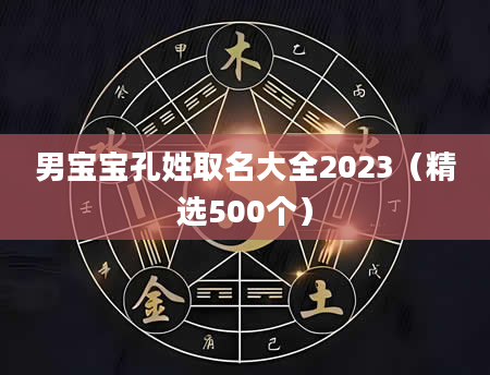 男宝宝孔姓取名大全2023(精选500个)