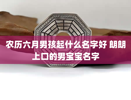 农历六月男孩起什么名字好 朗朗上口的男宝宝名字