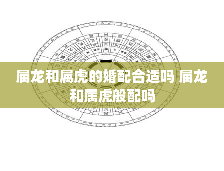 属龙和属虎的婚配合适吗 属龙和属虎般配吗
