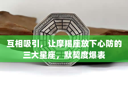 互相吸引,让摩羯座放下心防的三大星座,默契度爆表