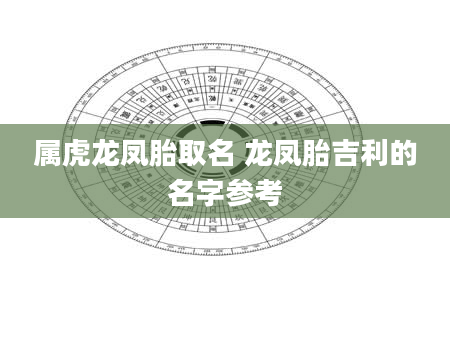 属虎龙凤胎取名 龙凤胎吉利的名字参考