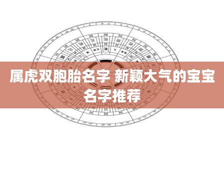 属虎双胞胎名字 新颖大气的宝宝名字推荐