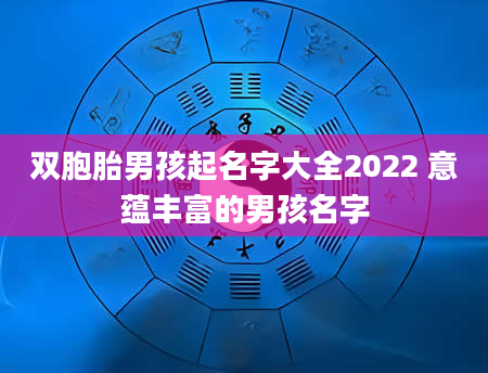 双胞胎男孩起名字大全2022 意蕴丰富的男孩名字