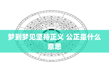 梦到梦见坚持正义 公正是什么意思