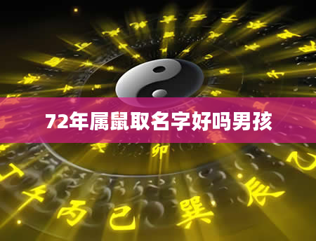 72年属鼠取名字好吗男孩
