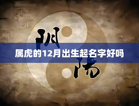 属虎的12月出生起名字好吗