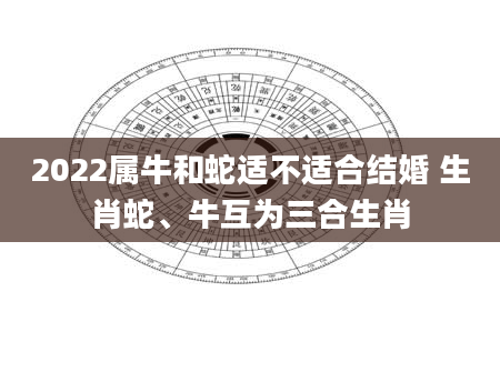 2022属牛和蛇适不适合结婚 生肖蛇、牛互为三合生肖