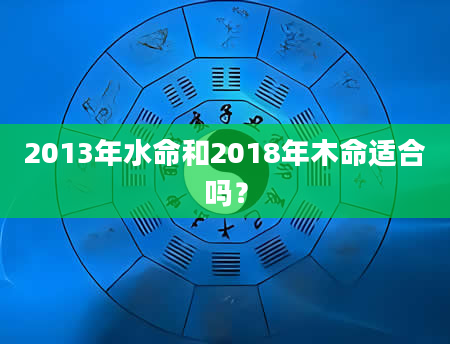 2013年水命和2018年木命适合吗？