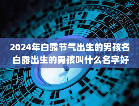 2024年白露节气出生的男孩名 白露出生的男孩叫什么名字好