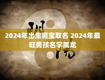 2024年出生男宝取名 2024年最旺男孩名字属龙