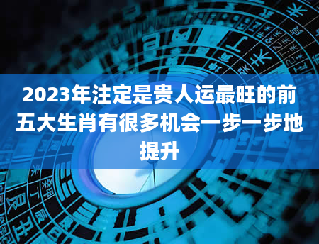 2023年注定是贵人运最旺的前五大生肖有很多机会一步一步地提升