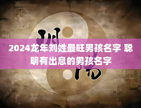 2024龙年刘姓最旺男孩名字 聪明有出息的男孩名字