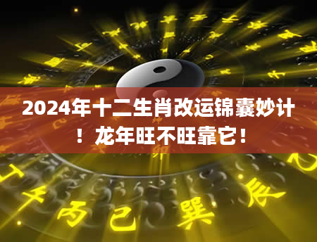 2024年十二生肖改运锦囊妙计！龙年旺不旺靠它！