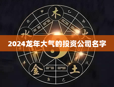 2024龙年大气的投资公司名字