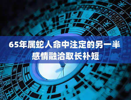 65年属蛇人命中注定的另一半 感情融洽取长补短