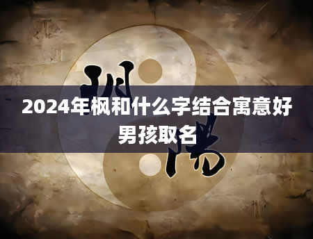 2024年枫和什么字结合寓意好男孩取名