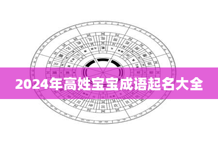 2024年高姓宝宝成语起名大全