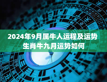 2024年9月属牛人运程及运势 生肖牛九月运势如何