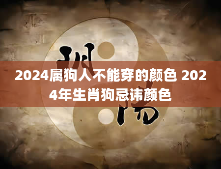 2024属狗人不能穿的颜色 2024年生肖狗忌讳颜色