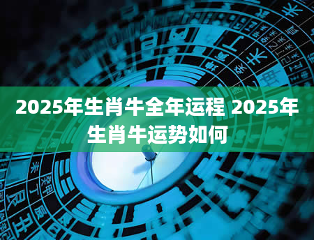 2025年生肖牛全年运程 2025年生肖牛运势如何