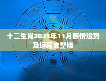 十二生肖2023年11月感情运势及运程完整版