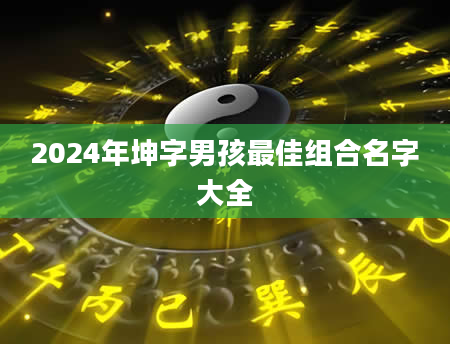 2024年坤字男孩最佳组合名字大全