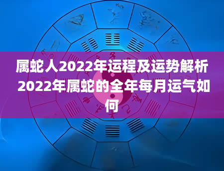 属蛇人2022年运程及运势解析 2022年属蛇的全年每月运气如何