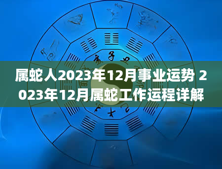 属蛇人2023年12月事业运势 2023年12月属蛇工作运程详解