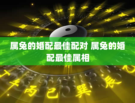 属兔的婚配最佳配对 属兔的婚配最佳属相