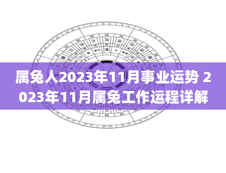 属兔人2023年11月事业运势 2023年11月属兔工作运程详解