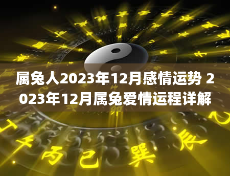 属兔人2023年12月感情运势 2023年12月属兔爱情运程详解