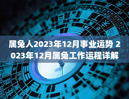 属兔人2023年12月事业运势 2023年12月属兔工作运程详解